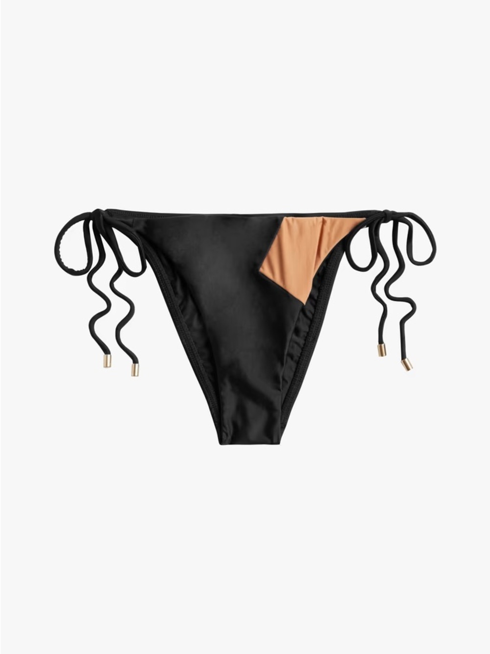 NWT Vix Paula Hermanny ‘Solid Dixie Two-Tone Tie-Side Brief’ in Black Size XS
